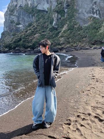 Amore curved stripe denim